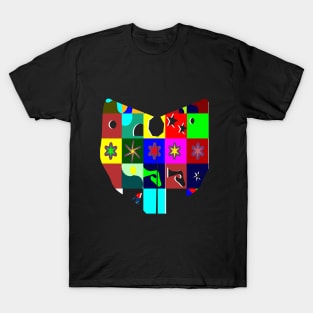 New heart geometric shapes colourful design T-Shirt